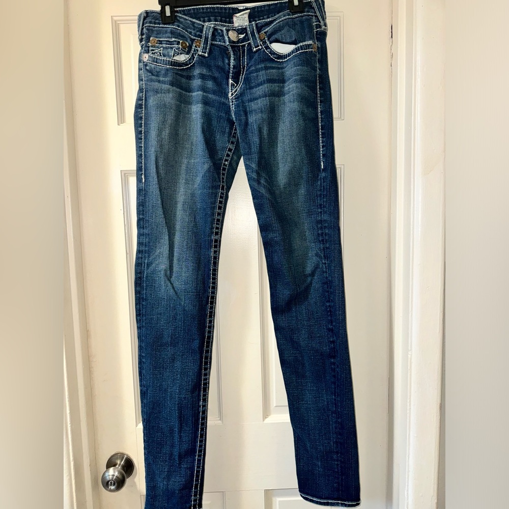 True Religion Women's Blue Sapphire Denim Skinny Jeans - Size 32